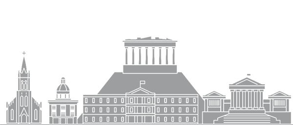 Skyline Athene - Griekenland - grijs met transparante achtergrond - 600 x 257 pixels